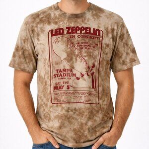 Led Zeppelin Concert Tee Shirt Men’s XL Tie Dye Band Graphic Rock Music Retro
